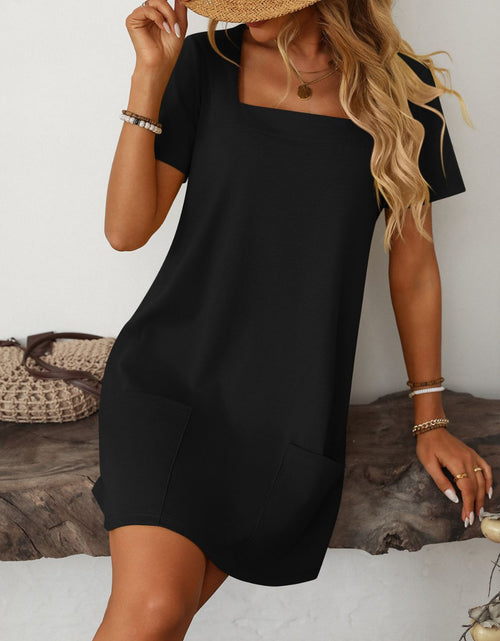 Load image into Gallery viewer, Mandy Square Neck Short Sleeve Mini Dress
