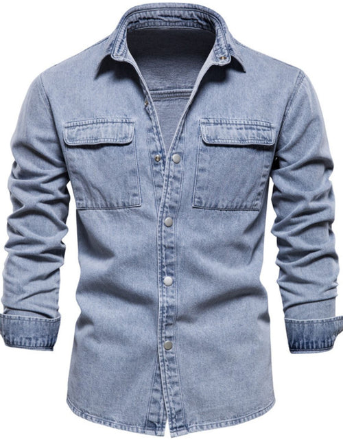 Load image into Gallery viewer, Men's Button Down Chest Pocket Denim Jacket
