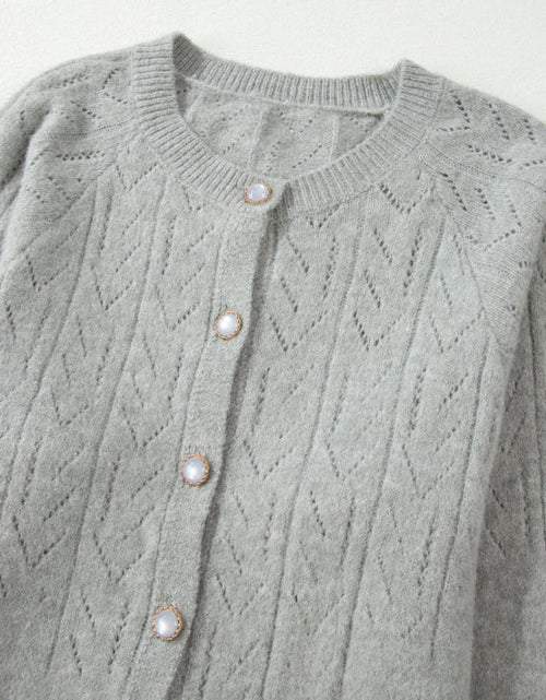 Load image into Gallery viewer, Openwork Button Down Long Sleeve Cardigan
