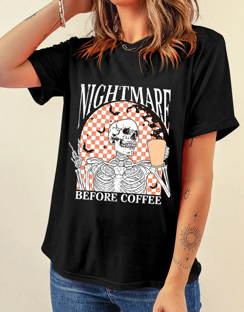 Load image into Gallery viewer, Graphic Round Neck Short Sleeve T-Shirt
