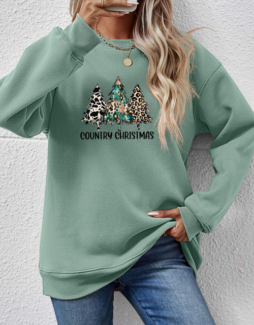 Load image into Gallery viewer, Graphic Round Neck Dropped Shoulder Sweatshirt
