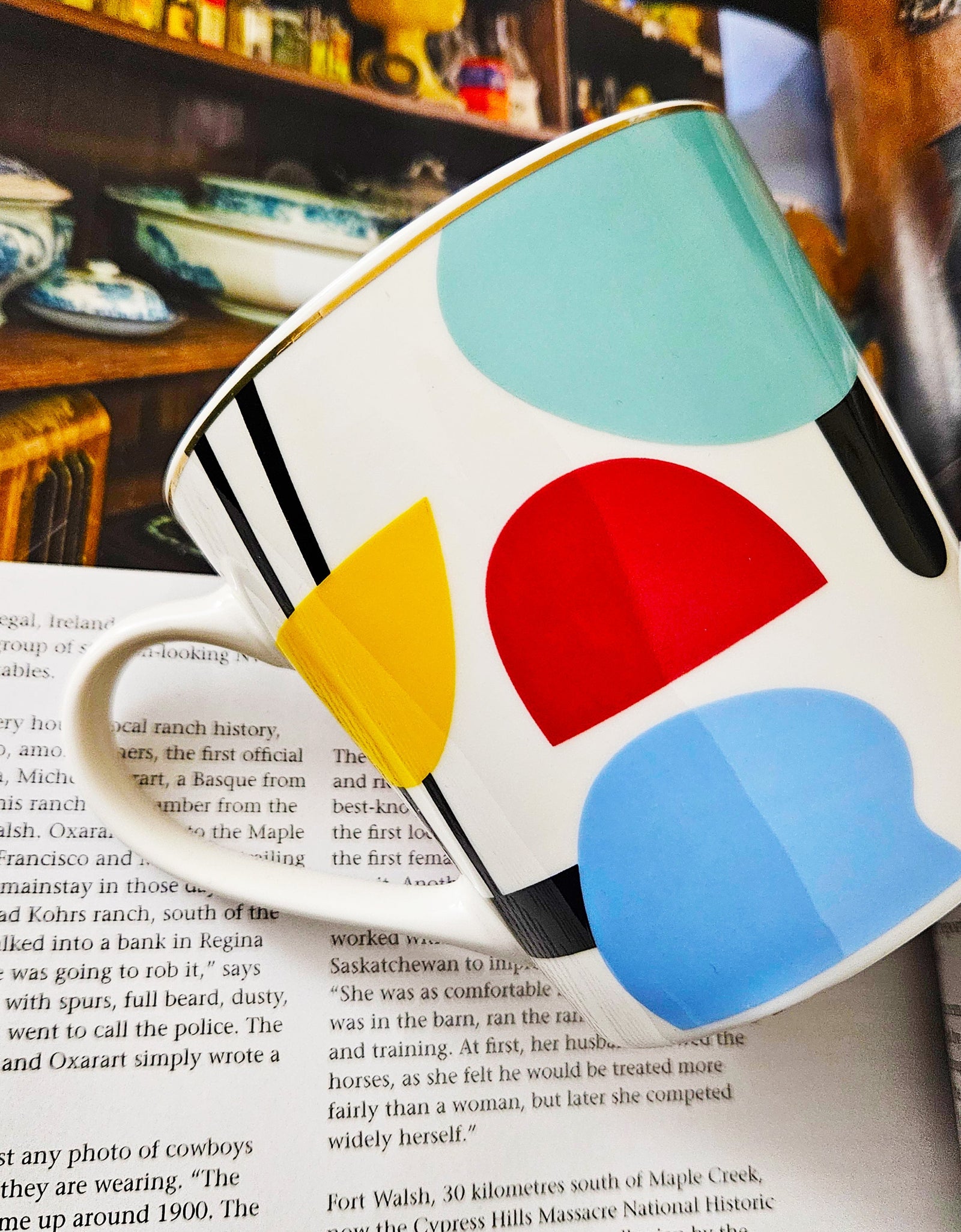 Set Of Four Ceramic Coffee Mugs Face Theme by Izhar Studio- CA