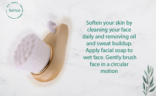 Load image into Gallery viewer, Facial Brush with Bamboo Handle by BeNat
