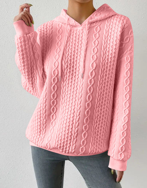 Load image into Gallery viewer, Drawstring Drop Shoulder Long Sleeve Hoodie
