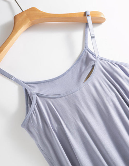 Load image into Gallery viewer, Scoop Neck Midi Cami Dress with Bra
