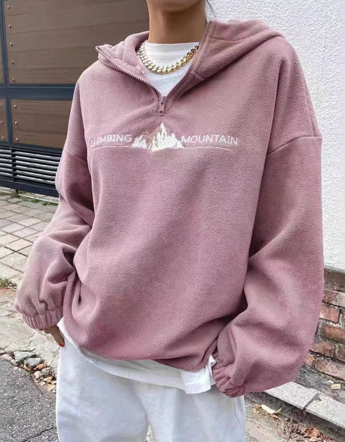 Load image into Gallery viewer, Mountain Quarter Zip Long Sleeve Hoodie
