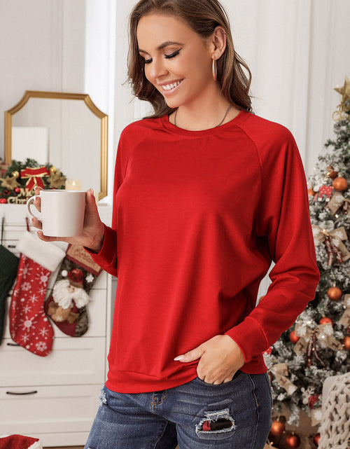 Load image into Gallery viewer, Round Neck Long Sleeve Sweatshirt
