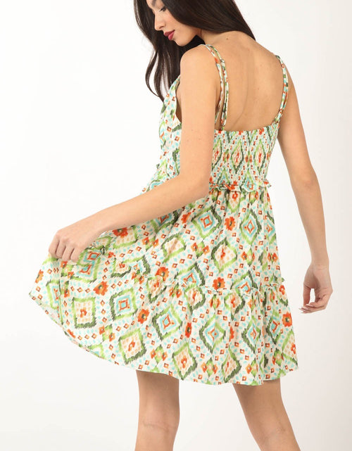 Load image into Gallery viewer, VERY J Floral Back Smocked Ruffled Mini Dress

