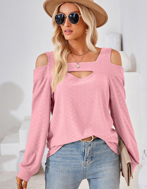 Load image into Gallery viewer, Cutout Square Neck Cold Shoulder T-Shirt
