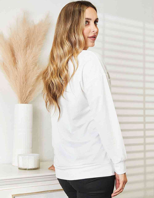 Load image into Gallery viewer, Simply Love Graphic Dropped Shoulder Round Neck Sweatshirt
