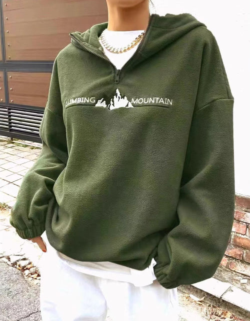 Load image into Gallery viewer, Mountain Quarter Zip Long Sleeve Hoodie
