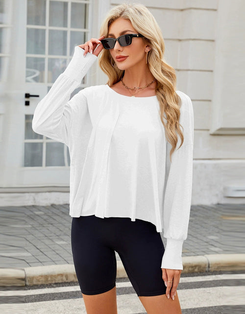 Load image into Gallery viewer, Cutout Back Round Neck Long Sleeve T-Shirt
