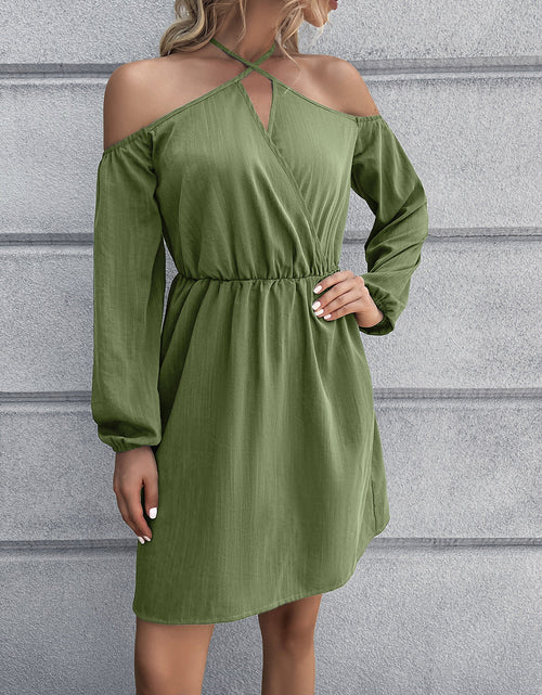 Load image into Gallery viewer, Ivy Lane Cold-Shoulder Crisscross Mini Dress
