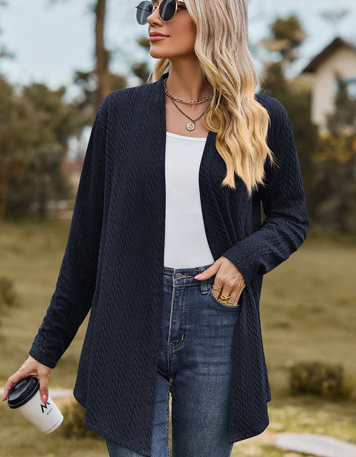 Load image into Gallery viewer, Textured Open Front Long Sleeve Cardigan
