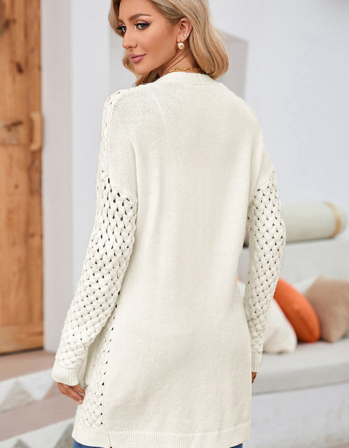 Load image into Gallery viewer, Open Front Dropped Shoulder Cardigan with Pockets
