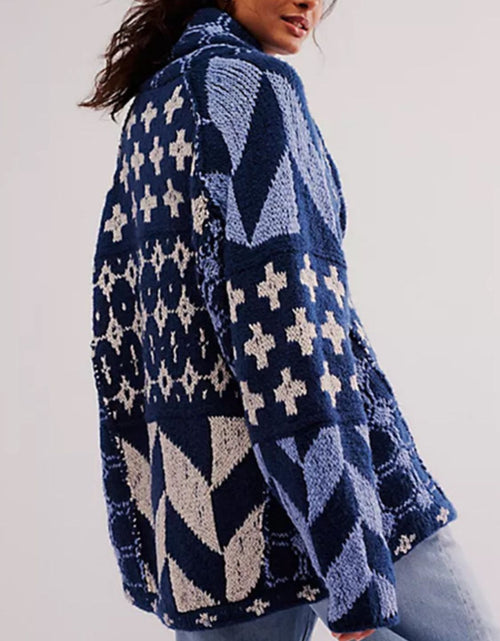 Load image into Gallery viewer, Collared Neck Long Sleeve Cardigan
