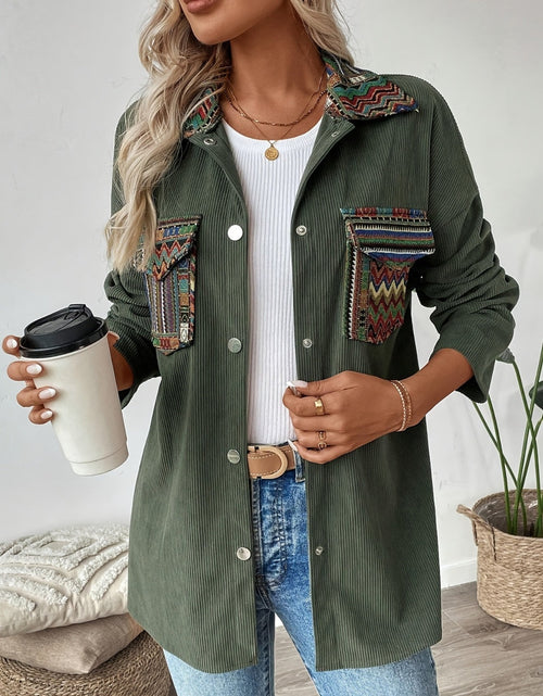Load image into Gallery viewer, Snap Down Long Sleeve Jacket with Chest Pockets
