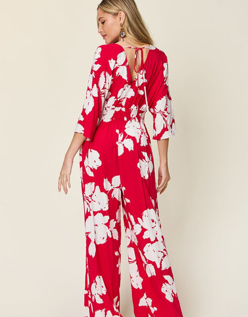 Load image into Gallery viewer, Double Take Full Size Printed Tie Back Wide Leg Jumpsuit
