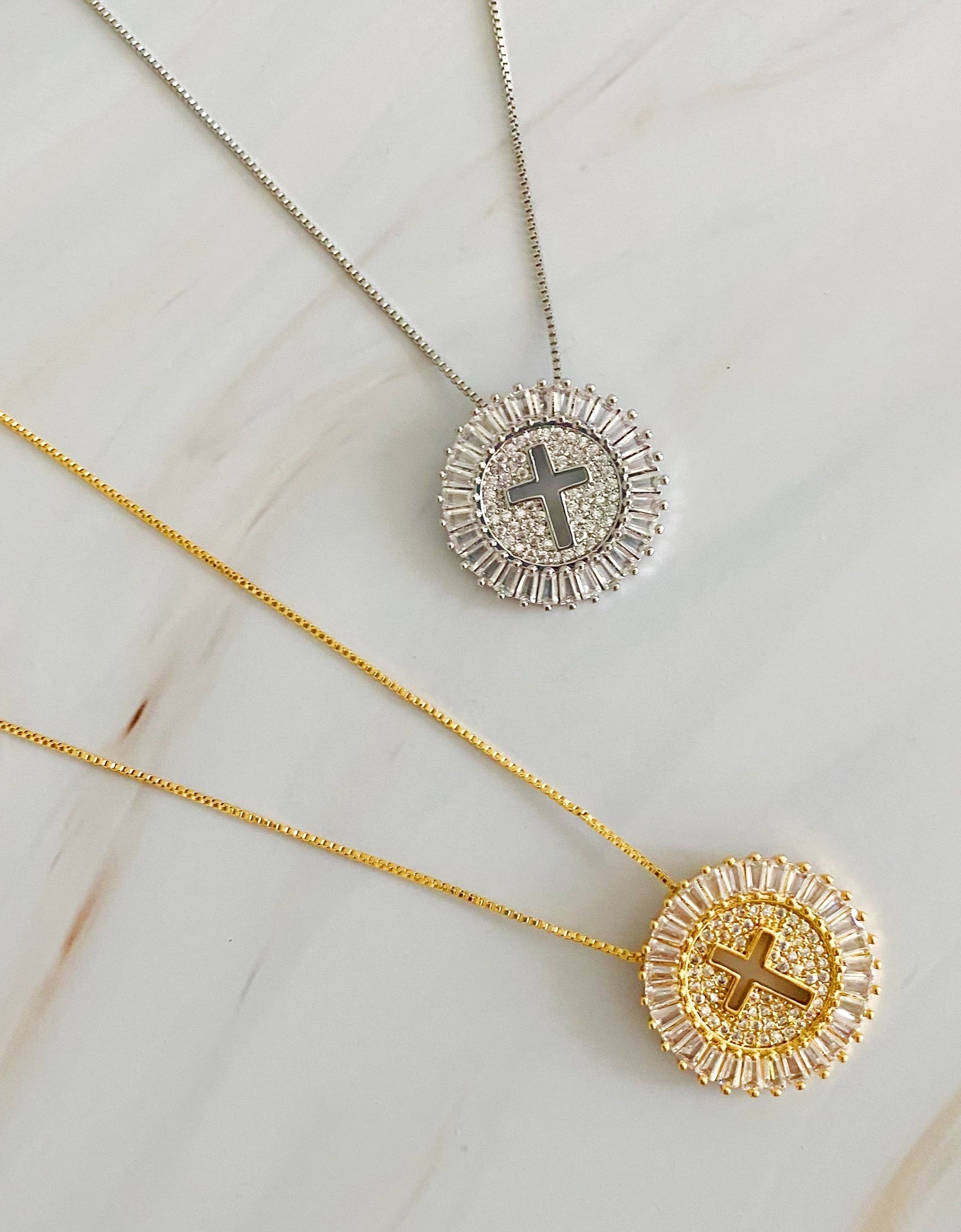Shine Circle Cross Necklace by Ellisonyoung.com