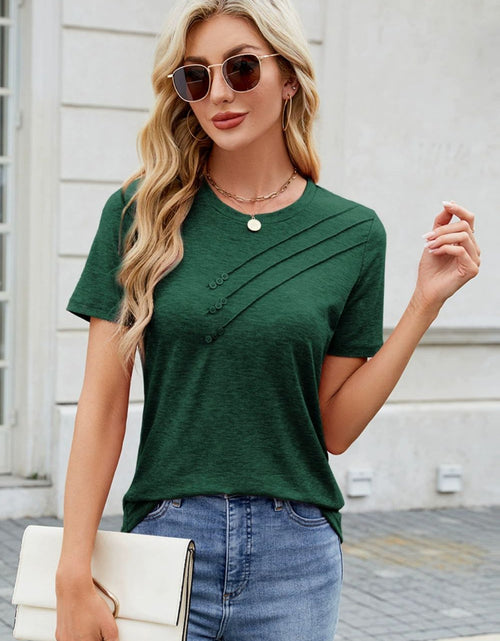 Load image into Gallery viewer, Round Neck Short Sleeve T-Shirt
