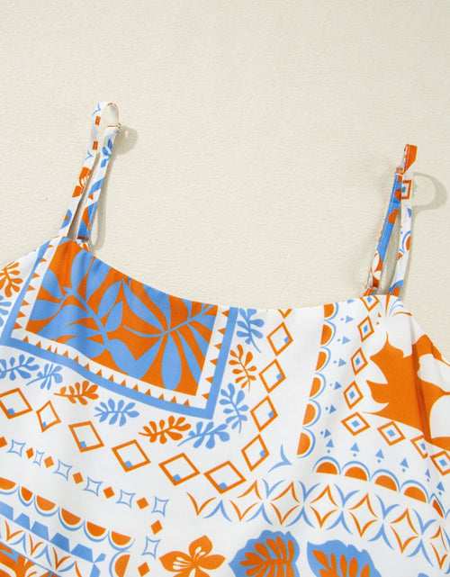 Load image into Gallery viewer, Printed Smocked Back Ricrac Trim Cami Dress
