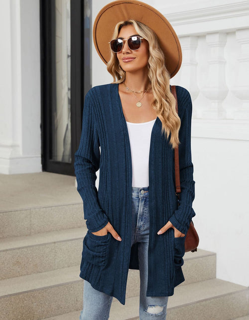 Load image into Gallery viewer, Pocketed Open Front Long Sleeve Cardigan
