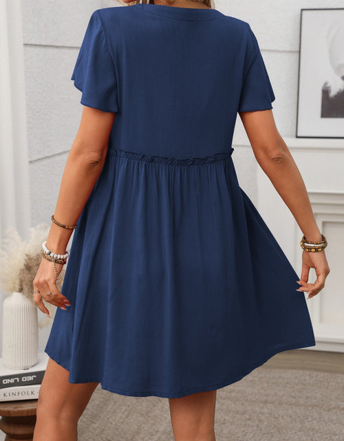 Load image into Gallery viewer, Button Front Flutter Sleeve Dress
