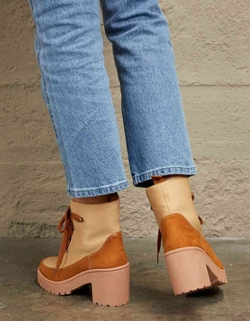 Load image into Gallery viewer, East Lion Corp Lace Up Lug Booties
