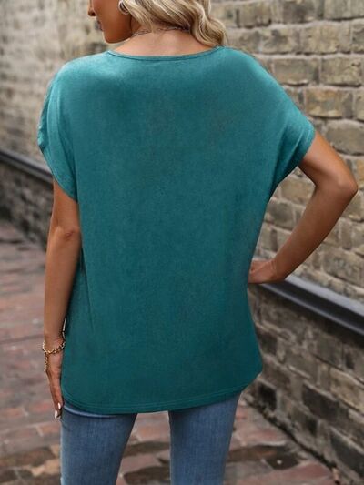 Load image into Gallery viewer, Heathered V-Neck Short Sleeve T-Shirt
