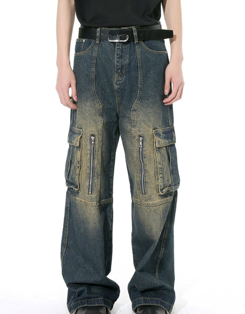 Load image into Gallery viewer, Mid Rise Jeans with Cargo Pockets
