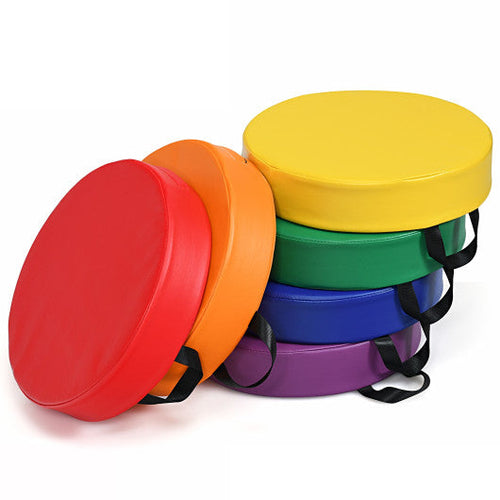 Load image into Gallery viewer, 6 Pieces 15 Inch Round Toddler Floor Cushions for Kids-Multicolor

