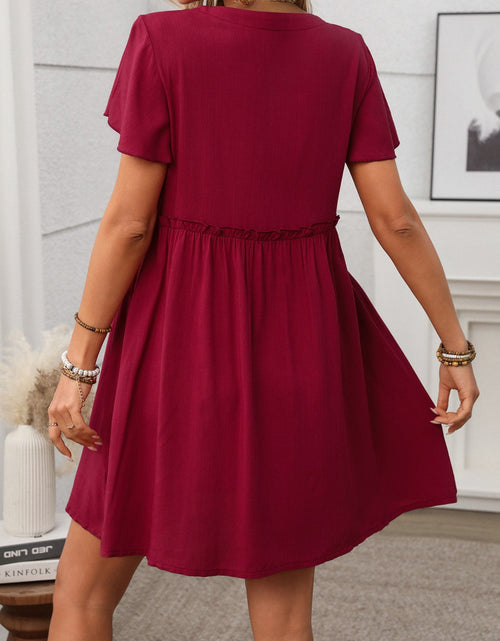 Load image into Gallery viewer, Button Front Flutter Sleeve Dress
