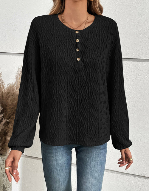 Load image into Gallery viewer, Ivy Lane Half Button Long Sleeve Top
