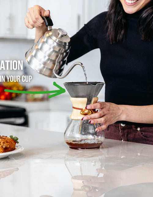 Load image into Gallery viewer, Reusable Pour Over Coffee Filter for Chemex and Hario V60 (Black) by Barista Warrior
