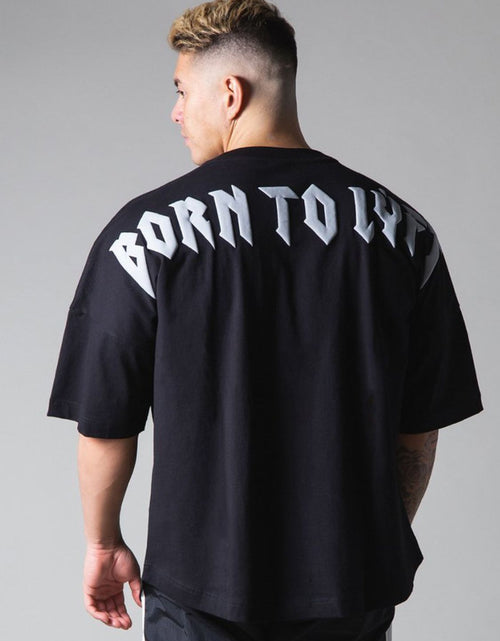 Load image into Gallery viewer, Men's Plus Size Letter Round Neck Half Sleeve T-Shirt
