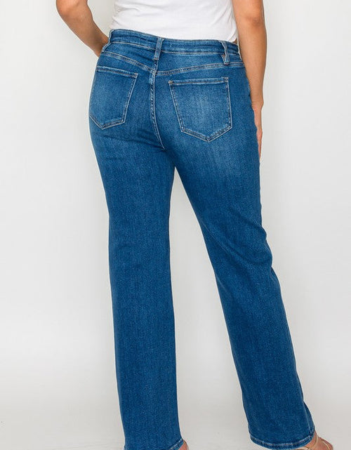 Load image into Gallery viewer, bytos Full Size Cat's Whiskers High Rise Straight Jeans
