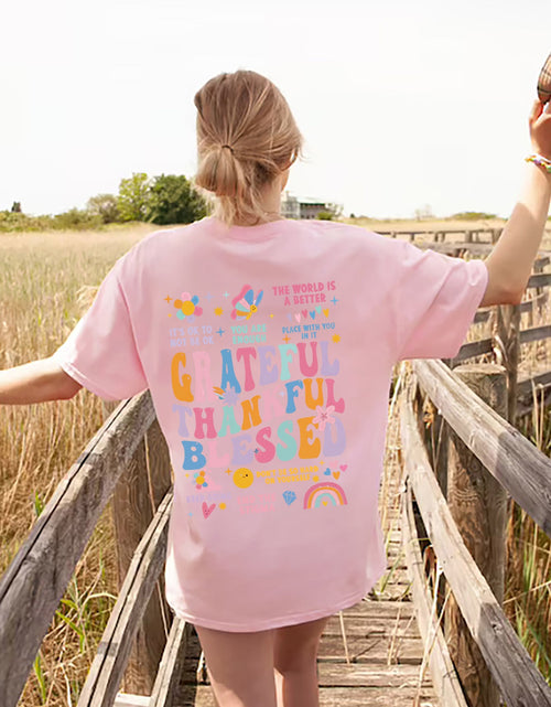 Load image into Gallery viewer, Letter Graphic Round Neck Short Sleeve T-Shirt
