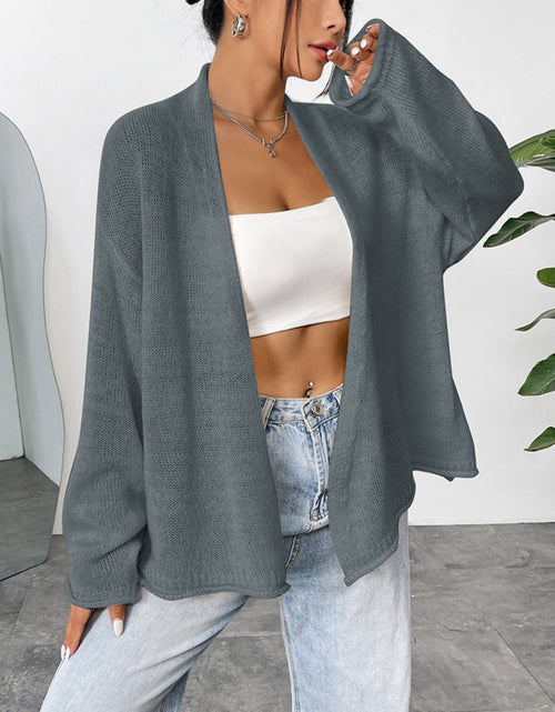 Load image into Gallery viewer, Open Front Dropped Shoulder Cardigan
