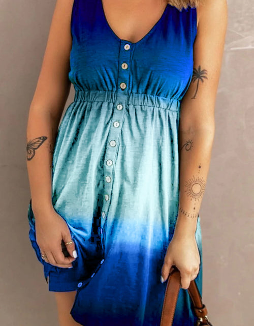 Load image into Gallery viewer, Double Take Scoop Neck Buttoned Sleeveless Magic Dress with Pockets
