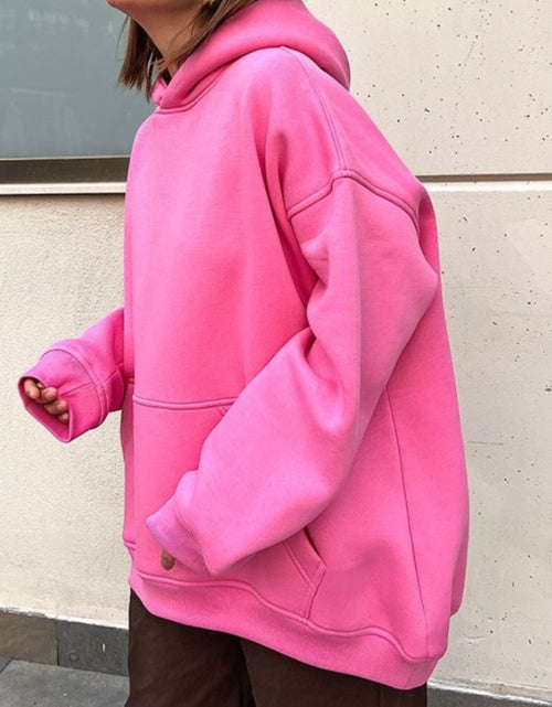Load image into Gallery viewer, Pocketed Dropped Shoulder Long Sleeve Hoodie
