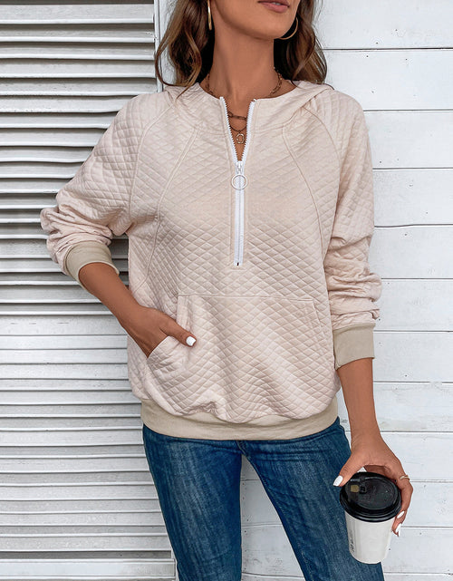 Load image into Gallery viewer, Perfee Half Zip Hoodie with Pocket
