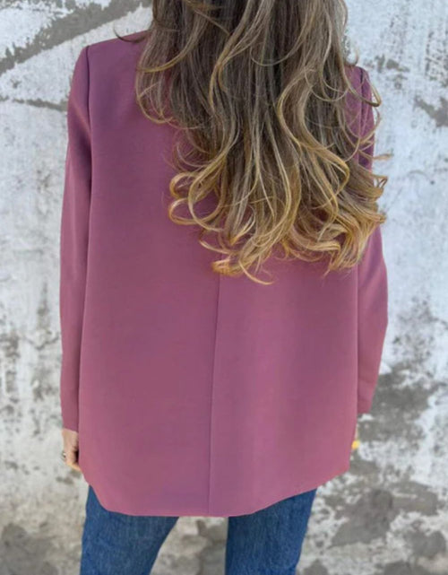 Load image into Gallery viewer, Full Size Collared Neck Long Sleeve Blazer
