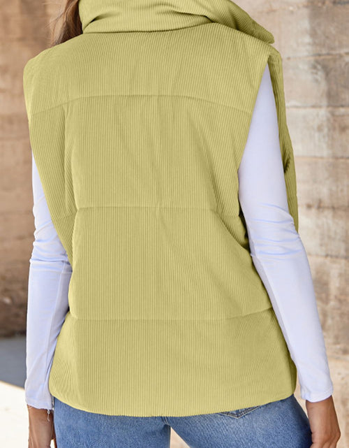 Load image into Gallery viewer, Zip Up Turtleneck Vest Coat
