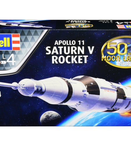 Level 4 Model Kit Apollo 11 Saturn V Rocket "50th Anniversary Moon Landing" 1/144 Scale Model by Revell