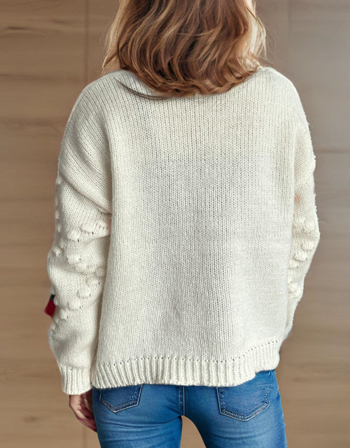 Load image into Gallery viewer, Flower Button Down V-Neck Long Sleeve Cardigan
