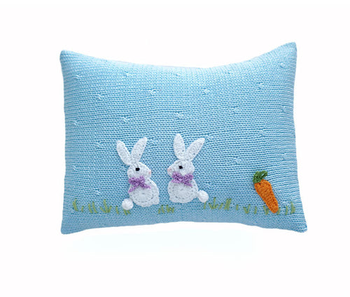 Load image into Gallery viewer, Baby Bunny Mini Pillow, Blue by Melange Collection
