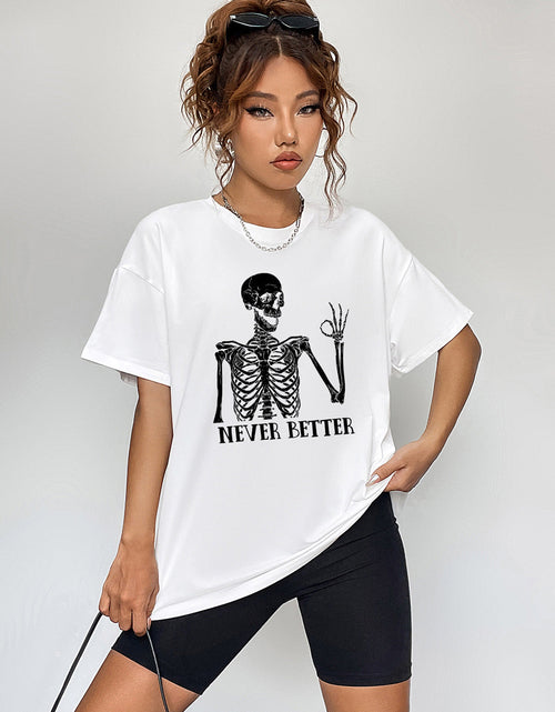 Load image into Gallery viewer, Round Neck Short Sleeve Never Better Graphic T-Shirt
