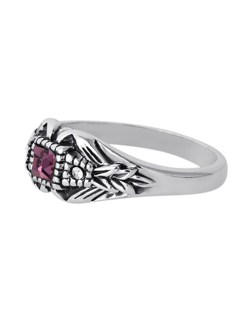 Load image into Gallery viewer, Vintage 1980's Ring Austrian Crystal 18k Antique YellwoWhite Gold Electroplated Made in the USA by PVD Vintage Jewelry
