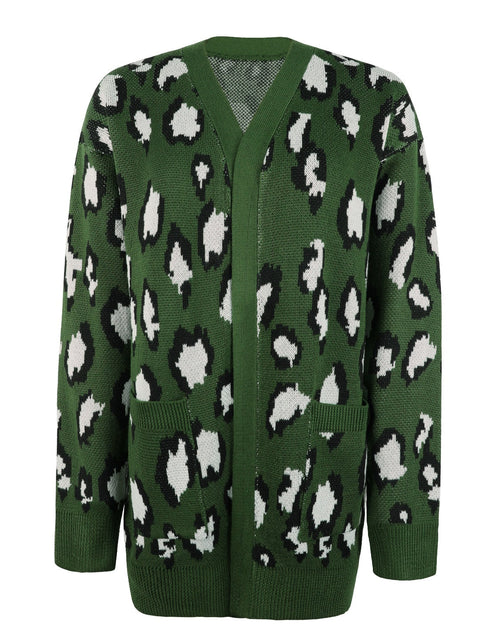 Load image into Gallery viewer, Leopard Open Front Dropped Shoulder Cardigan
