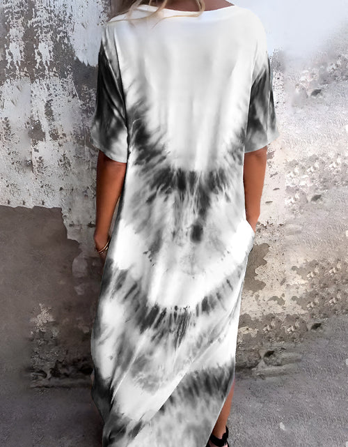 Load image into Gallery viewer, Full Size Pocketed Tie-Dye Short Sleeve Dress

